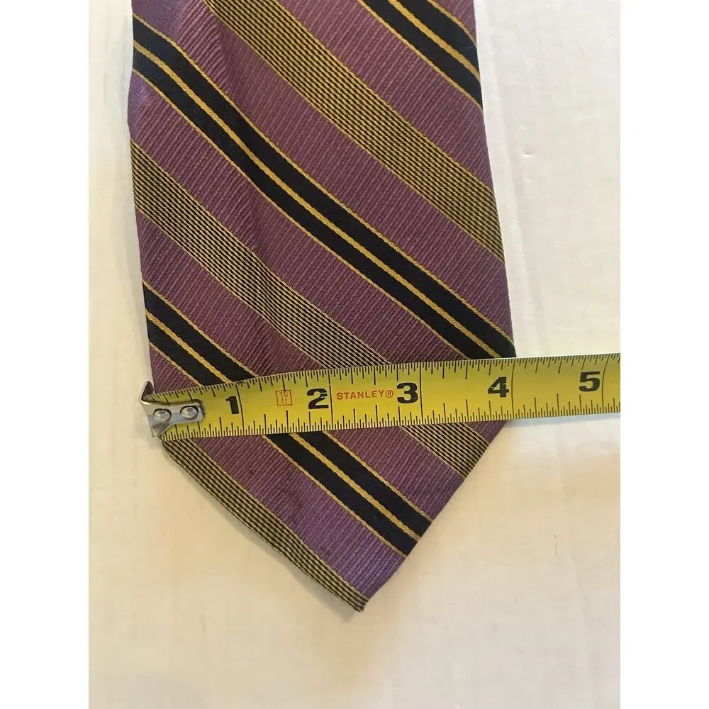 Robert Talbott Tie Mens‎ Purple Silk Striped Handsewn USA Classic Vintage